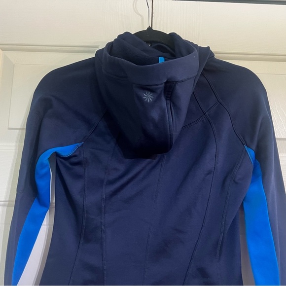 Athleta Strength Cozy Hoodie Full Zip Jacket Macaw Navy Royal Blue Size XS - Picture 8 of 10